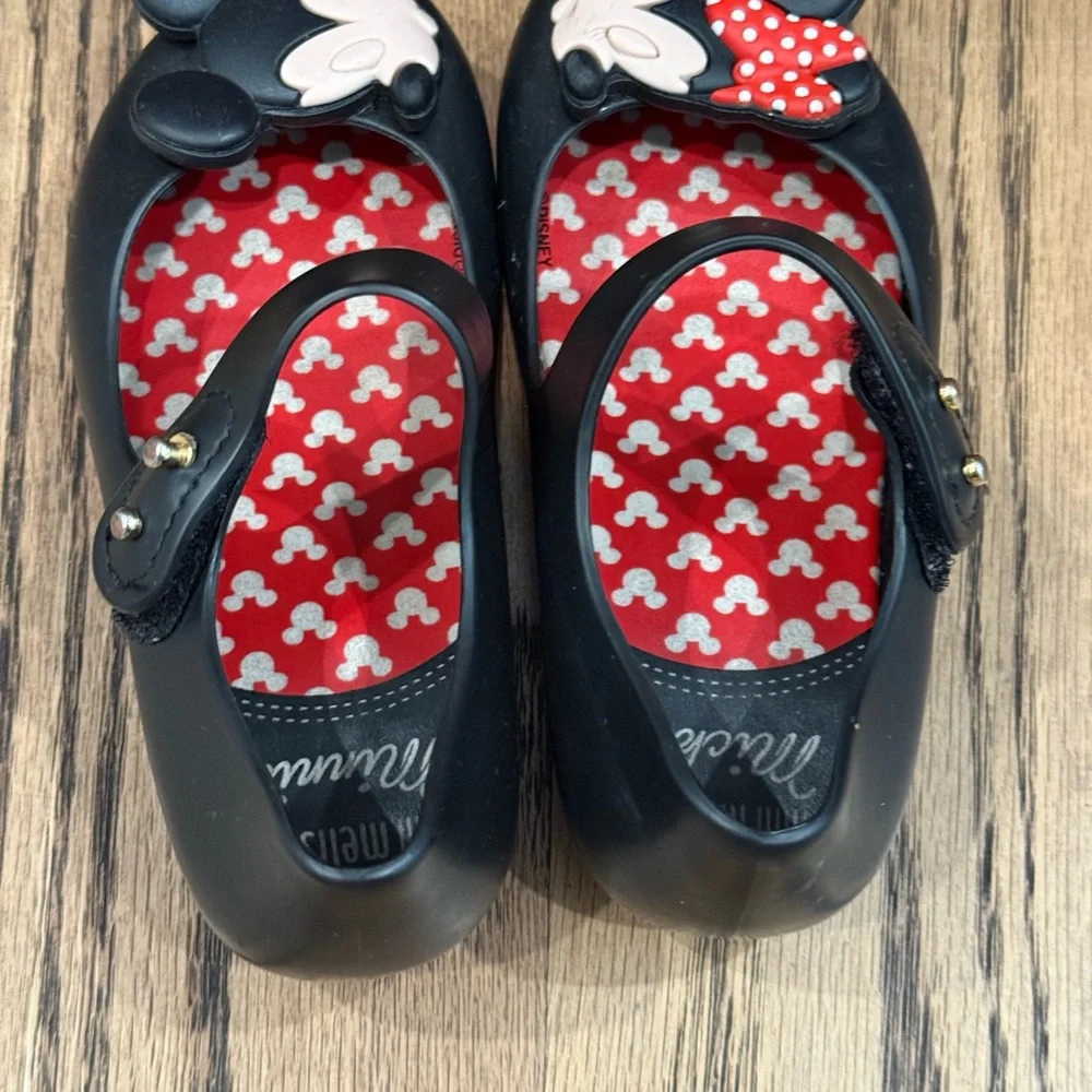 Mini Melissa Black Mickey and Minnie Dress Shoes - Picture 3 of 4